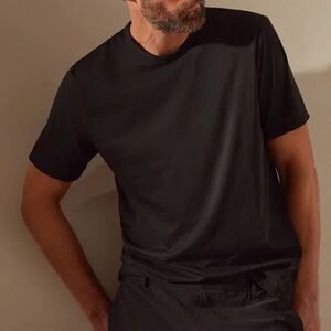 James Perse Luxe Lotus Jersey Short Sleeve Crew Tee in Black